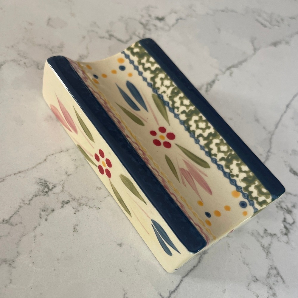Temp-tations Old World Confetti Ceramic Rolling Pin Holder Stand